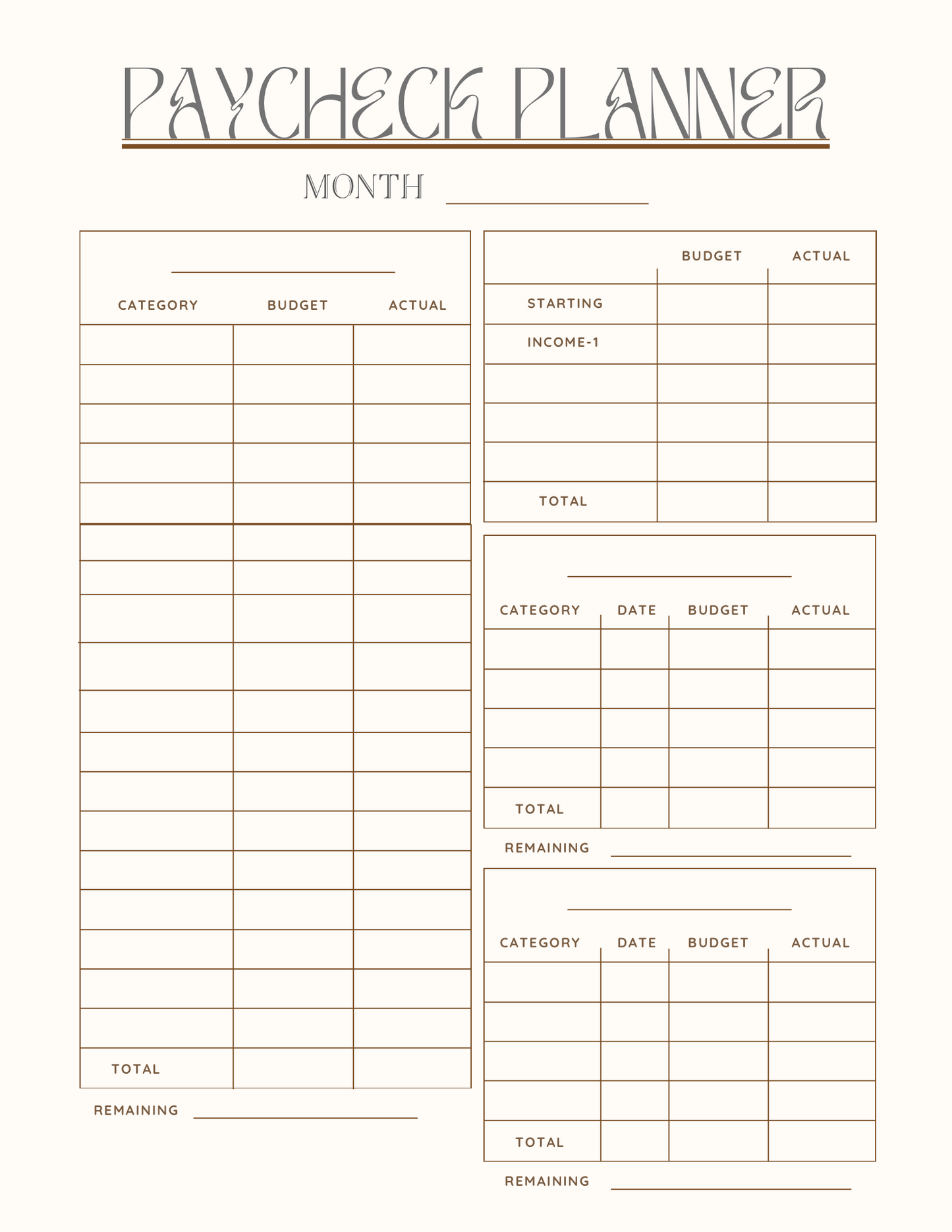 Paycheck Planner
