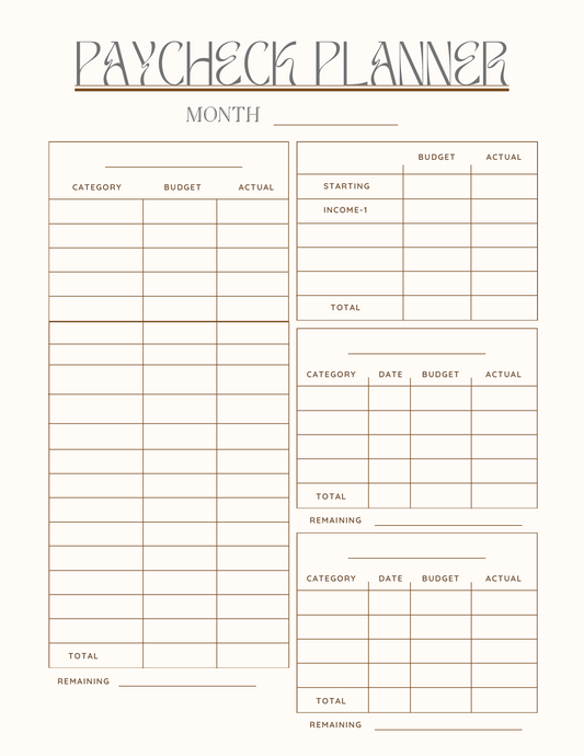 Paycheck Planner